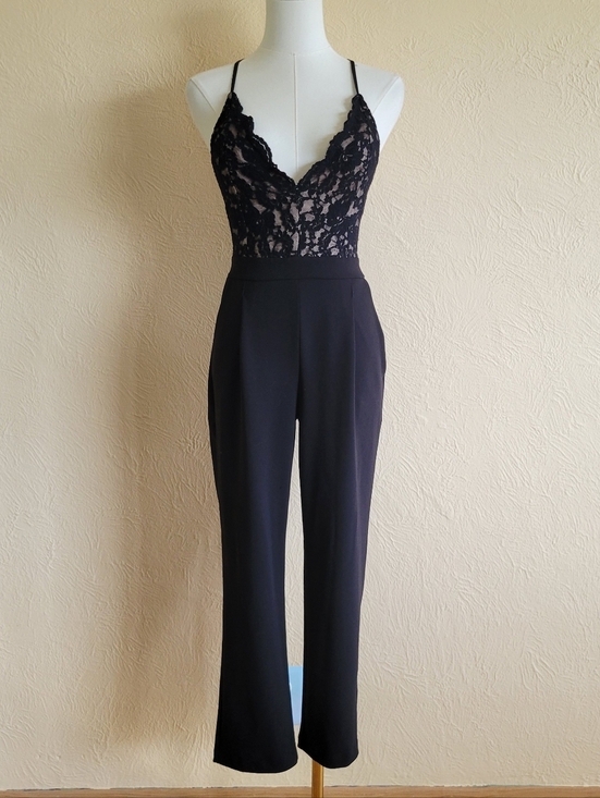 Express Pants - Express | 2018 Petite Black Lace Dressy Jumpsuit